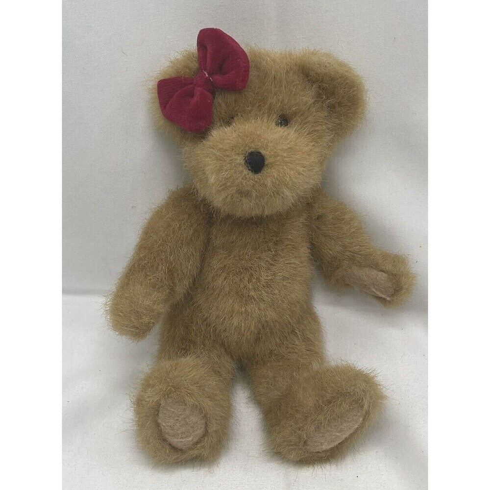 Vintage Boyd's Teddy Bear 8” Red Bow Plush Stuffed Animal Toy